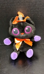 Little Black Halloween Kitty Cat In Witch Hat 8" - Picture 1 of 3