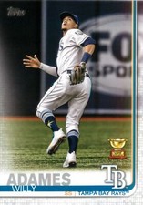 Willy Adames 2019 Topps Series 2 Baseball Card #562 Bay Rays Gold Rookie Cup