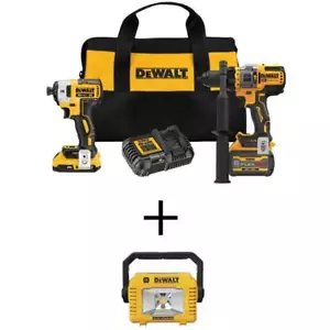 DEWALT Hammer Drill + Impact Driver Combo Kit 20V MAX Brushless + Task Light - Picture 1 of 12