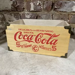 Botellas de soda de Coca Cola caja de caja de madera 9,5"" x 6,5"" x 4,5"" reproducción - Imagen 1 de 8