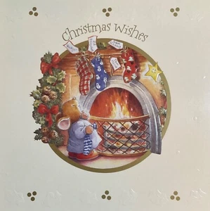 5 PACK COUNTRY COMPANIONS CHRISTMAS CARDS ~ HALLMARK ~ CUTE ~ MOUSE & STOCKINGS - Picture 1 of 3