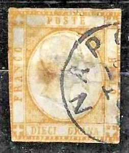 ITALY, SG 6. DIECI GRANA ,ORANGE on WHITE PAPER . 1861. CAT;£500. - Picture 1 of 1