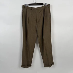 Lauren Ralph Lauren Hose Wolle Kaschmir Herren 38x 32 braun Plissee Bündchen klassisch - Bild 1 von 12
