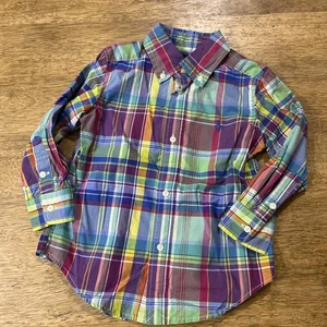 Camicia Ralph Lauren ragazzo bambino taglia 2/2T camicia con colletto e bottoni manica lunga - Foto 1 di 12
