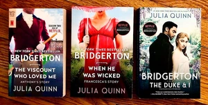 (LOT OF 3) BRIDGERTON PAPERBACKS—JULIA QUINN—ANTHONY FRANCESCA DUKE & I—XLNT - Picture 1 of 2