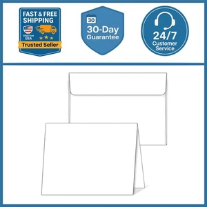 Heavyweight White Blank Cards With White Envelopes 5x 7 Greeting Cards Blan - Picture 1 of 9