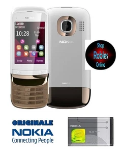 Nokia C2-02 Touch & Type (SIM-Lock Free) White Gold 2G GSM 2MP Radio Sehr Gut - Bild 1 von 1