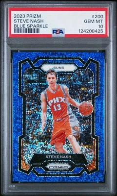 Prizm Steve Nash Phoenix Suns 2023 Blue Sparkle #/144 PSA 10 gemas Foto 1 de 2