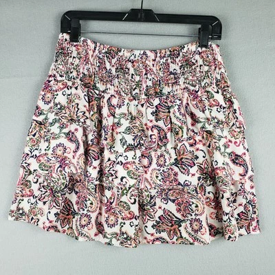 Minifalda NafNaf Paris Talla IT 40 Cintura Calada Capas Colorida Cachemira Floral Foto 1 de 4