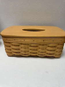 Longaberger 2000 Long Tissue Basket Set with Lid - Botanical Fields - Imagen 1 de 2