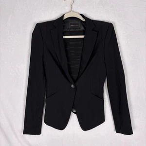 Giacca blazer donna BCBGMAXAZRIA nero spacco schiena misto lana XXS - Foto 1 di 12