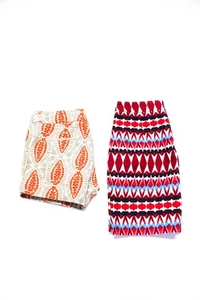 J Crew Womens Cotton Printed Mini Skirt Shorts Red Size 2 Lot 2 - Picture 1 of 9