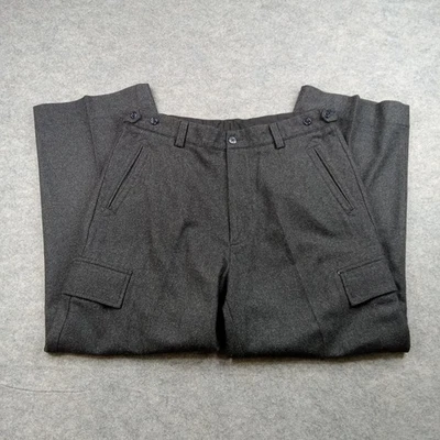 Nautica Pants Mens 36x30 Gray Charcoal Wool Blend Loose Fit Cargo Dress Trousers - Image 1 of 4