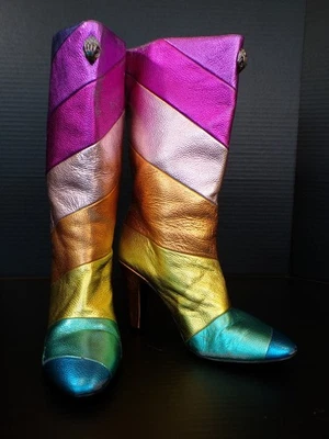 Kurt Geiger London Kensington Rainbow High Leg Leather Boots Womens Size 9 - Image 1 of 4