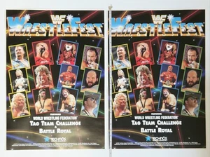 Nuevo de Lote Antiguo WWF WrestleFest Conjunto de Arte Lateral 2 Piezas Calcomanías Pegatinas Juegos Arcade ORIGINAL - Imagen 1 de 11