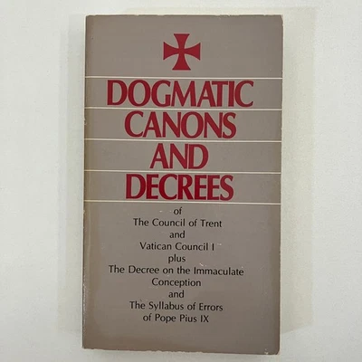 Dogmatic Canons and Decrees MMPB Tan Books 1977 Reprint Pope Pius IX Catholicism Foto 1 de 4