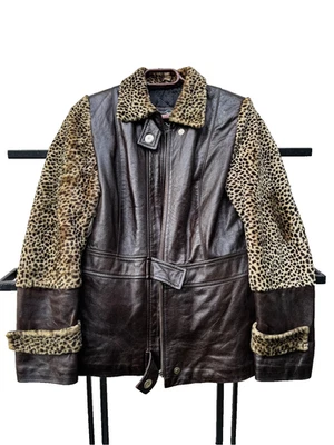 VINTAGE JAPANESE FUR/LEATHER LONG LEATHER BLAZER JACKET 80-90S - Image 1 of 4