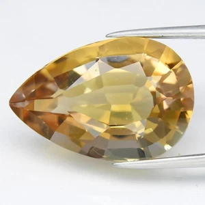 π GLC Report 9.46ct Pear Natural Yellow Citrine - Africa Gemstone - Picture 1 of 5