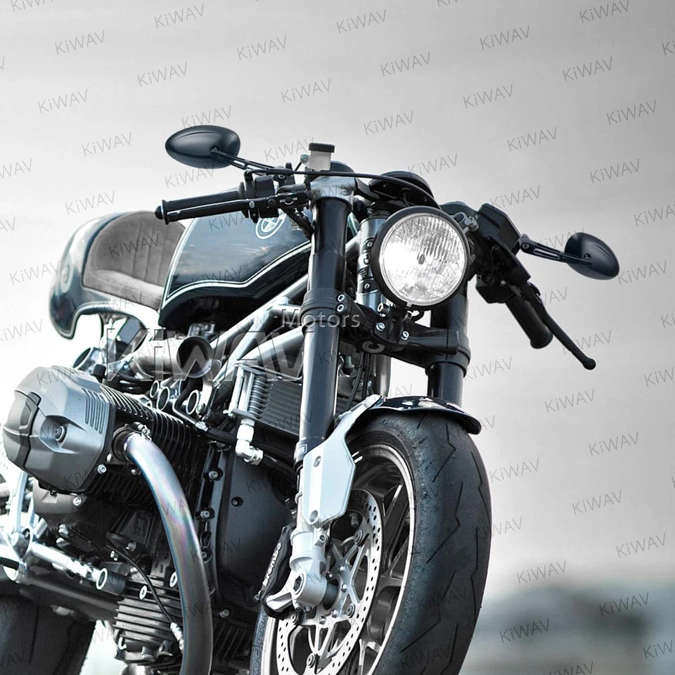 Espelhos convexos ovais preto fosco + braço entalhado para Suzuki Street Bike B King GSF - Imagem 1 de 4