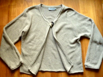 GRIZAS Ajour Strickjacke Taupe TOP Gr. M/L Lagenlook Hornknopf INCL. Versand - Bild 1 von 4