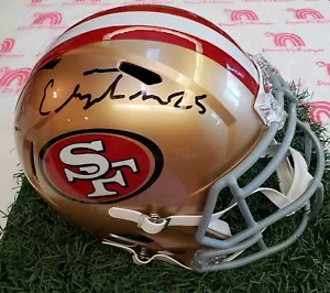 S.F. 49ERS ELIJAH MITCHELL SIGNED FULL SIZE REPLICA HELMET BECKETT HOLO - Picture 1 of 5