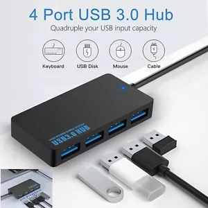 High Speed 4 Port USB 3.0 Multi HUB Splitter Expansion Desktop PC Laptop Adapter - Picture 1 of 16