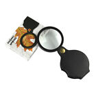 10X Pocket Folding Magnifier Loupe Optical Magnifying Glass w Leather Case MiPP