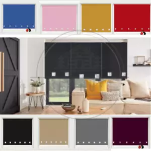 Square Eyelet Roller Blinds Easy Fit & Trimmable Window Blinds 165cm-210cm Drop - Picture 1 of 32