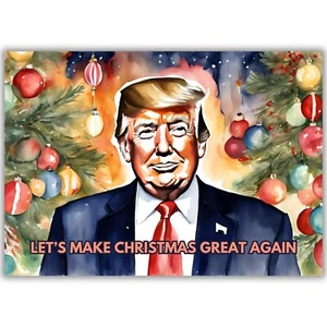Divertida tarjeta de Navidad con temática de Donald Trump, sátira política hace que la Navidad sea genial - Imagen 1 de 8