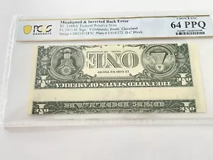 1988A $1 DOUBLE ERROR MAJOR MISALIGNMENT WITH FANTASTIC INVERTED BACK TOO WOW - Picture 1 of 2