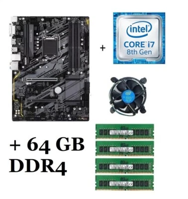 Kit Scheda Madre B360 hd3p socket lga 1151 processore Intel i7 8700 64gb ddr4 - Immagine 1 di 4