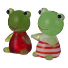  2 Pcs Glass Crafts Decoration Cute Frog Miniature Little Ornament