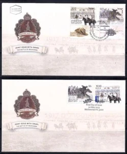 ISRAEL AUSTRALIA 2013 EDICIÓN CONJUNTA CABALLO LIGERO 1917 AMBOS SELLOS EN AUSTRALIA FDC - Imagen 1 de 1