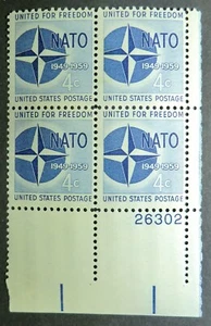 1127 MNH 1959 4c NATO PB North Atlantic Treaty Organization WWII Allies Europe - Picture 1 of 1