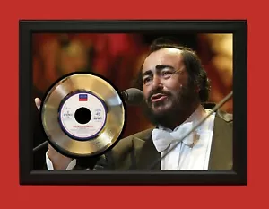 Luciano Pavarotti Poster Art Wood Framed 45 Gold Record Display C3 - Picture 1 of 4