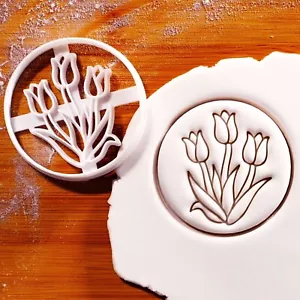 Tulip Garden Cookie Cutter - flower floral Easter spring botanical Mothers Day - Picture 1 of 4