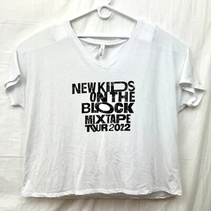 New Kids On The Block Mixtape Tour 2022 Official Wide Neck Tee Women XXL White - Picture 1 of 7