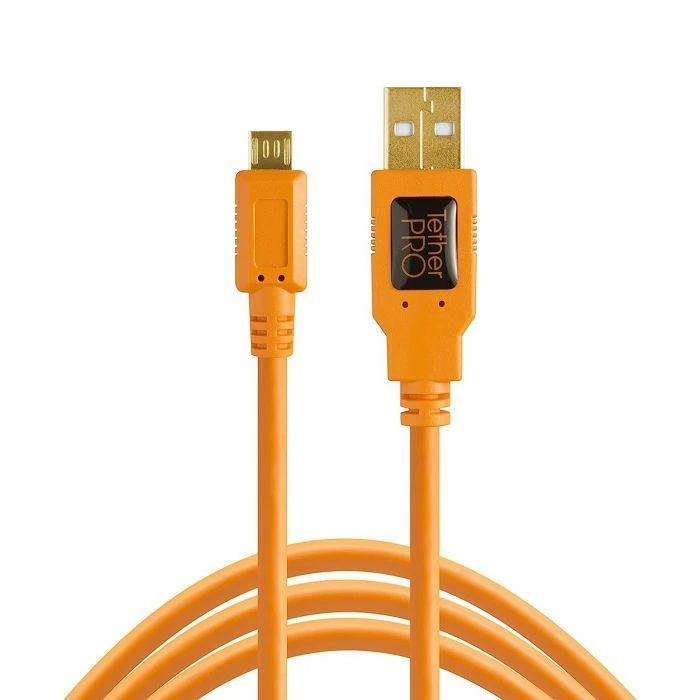 Tether Tools TetherPro 4.6m USB 2.0 to Micro-B 5-Pin Cable - Orange - Image 1 of 1