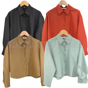 Camisa recortada UNIQLO:C negra/naranja/marrón/verde S-XXL para mujer 476589 nueva con etiquetas - Imagen 1 de 14