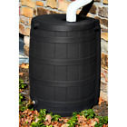 Good Ideas 50 Gallon Rain Wizard Flat Back Rain Barrel,Black