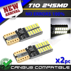 *2X 24SMD W5W T10 501 CANBUS ERROR FREE WHITE 24 SMD LED SIDELIGHT BULBS - Picture 1 of 1