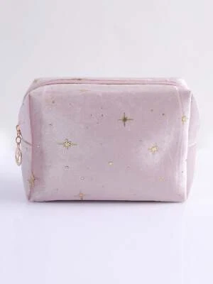 Soft Pink Star Design Makeup Bag Cosmetic Organizer Toiletries Bag Makeup - Image 1 of 4