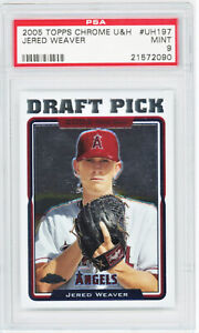 JERED WEAVER PSA 9 mint 2005 Topps Chrome Update Angels 1st Year card