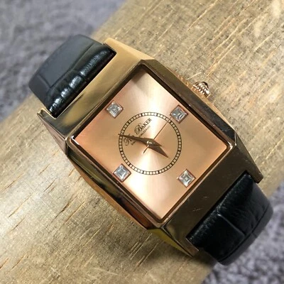 Ted Baker Ladies TE2106 Starburst Black Leather 25mm Quartz Analog Watch 7" - Image 1 of 4