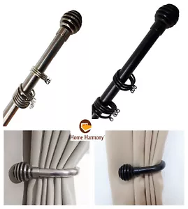 Geschnittene Kugel 25-28 mm Teleskop Ausziehbar Gardinenstange Set Halterlose vorhanden - Bild 1 von 10