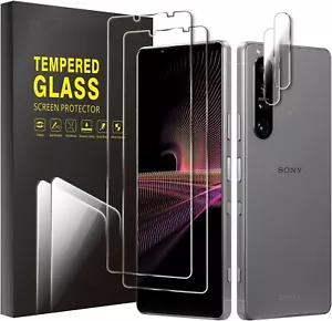 Screen Protector For Sony Xperia 1/5/10 /IV/ III / V VI + Camera Tempered Glass - Picture 1 of 12