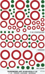 TAURO MODEL TM32/503 COCCARDE A.M.I. PER F-104, F-86, TORNADO SCALA 1:32 - Foto 1 di 5