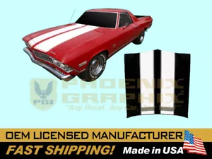 1968 El Camino 1969 no SS capucha plana kit a rayas vinilo completo (personalizado) - Imagen 1 de 1
