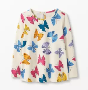 Hanna Andersson Shirt Girls US 6-7 120 Long Sleeve Butterfly Rainbow Multicolor - Picture 1 of 9