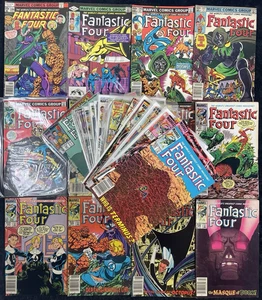 Fantastic Four - Riesiges Set mit 57 Vintage 1980er Marvel Comics - Zeitungskiosk & Schlüssel - Bild 1 von 1